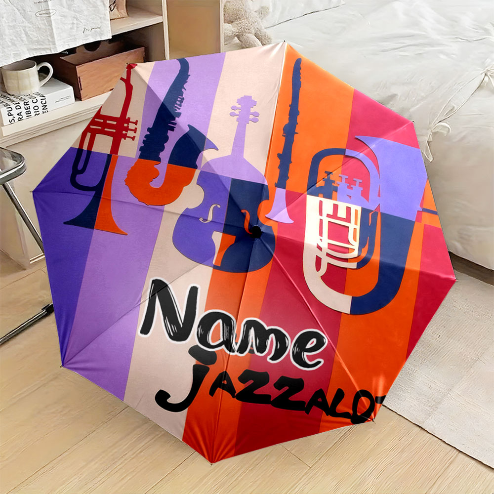 Musical Instrument And Names - Custom Name Umbrella, 