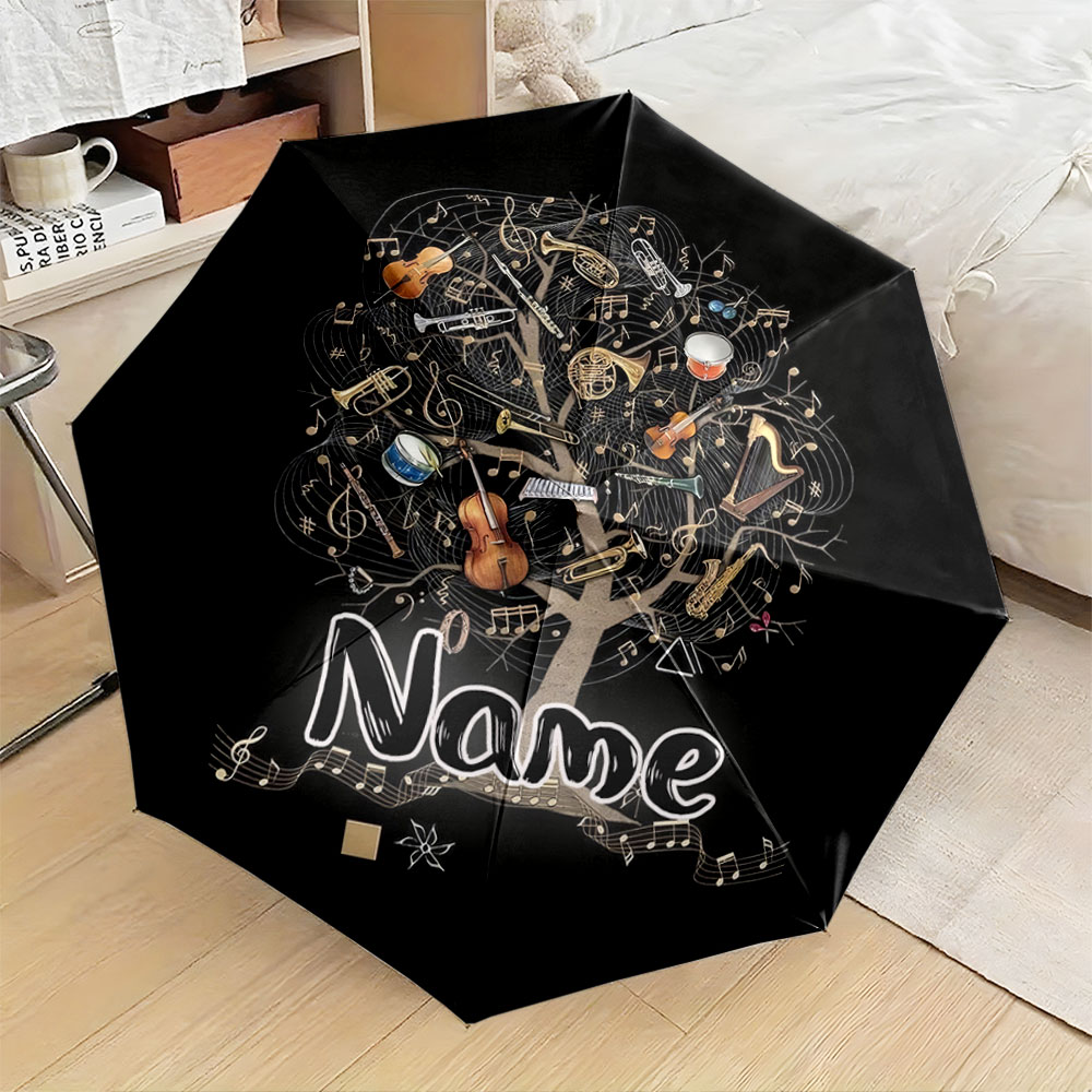 Musical Instrument And Names - Custom Name Umbrella, 