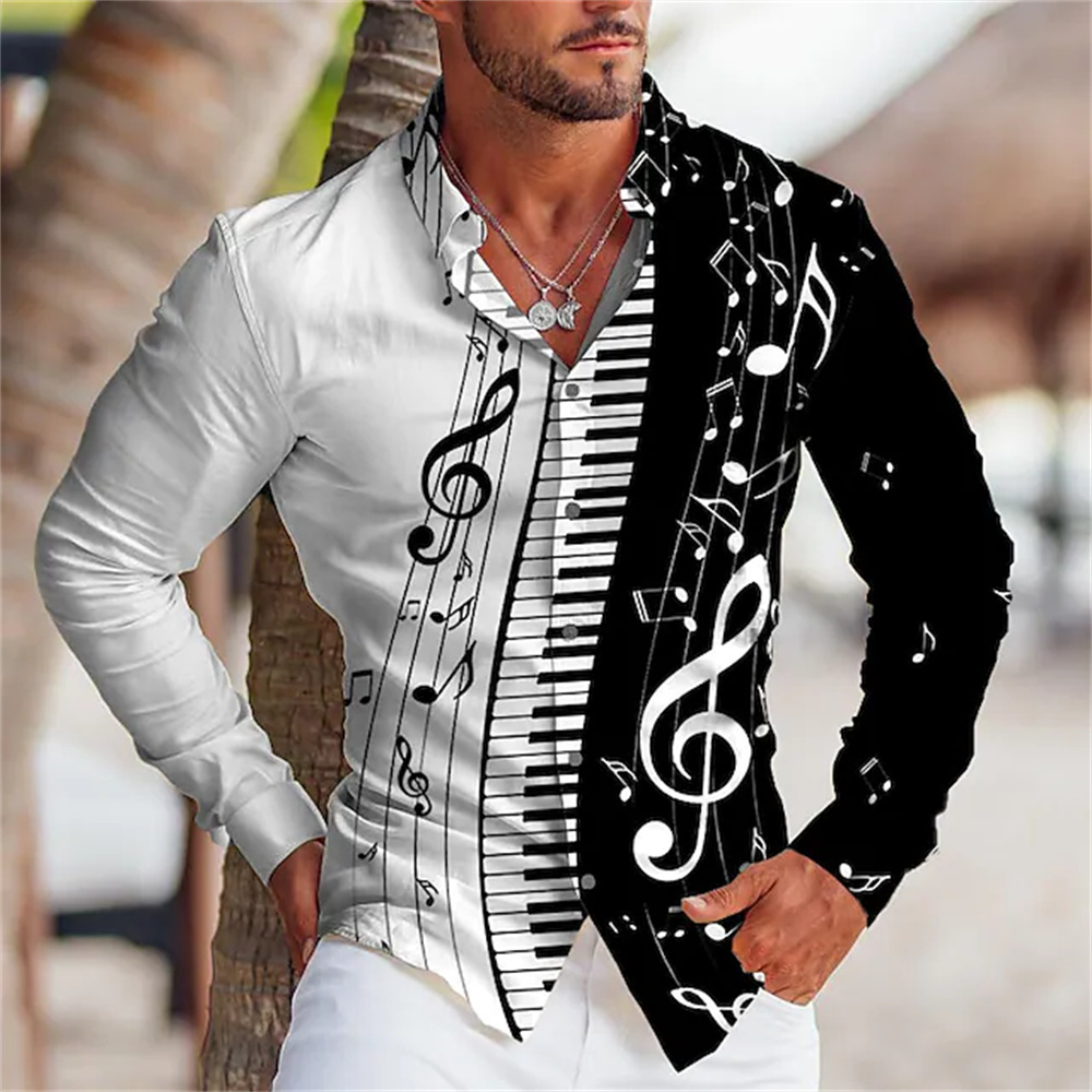 Musical Instrument Long - 2025 Summer Men's Long Sleeves Shirt