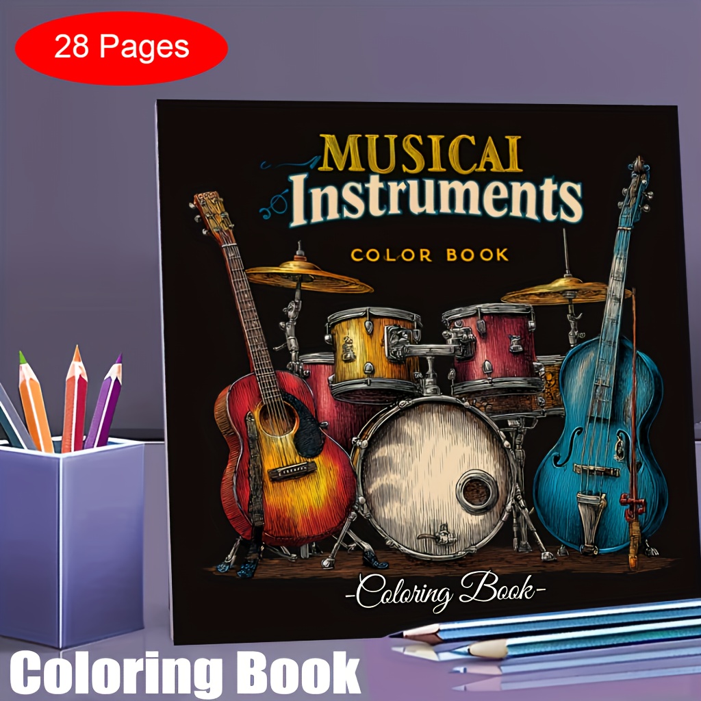 28 Pages Musical Instrument Co - Musical Instrument Coloring Pages recension och pris
