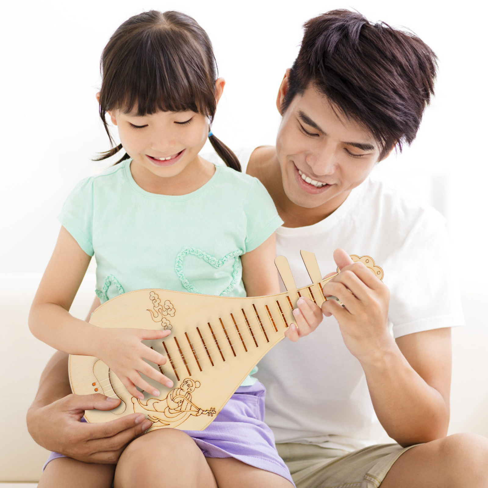 3Pcs Kids Lute Making Set Wood - Musical Instrument Family recension och pris