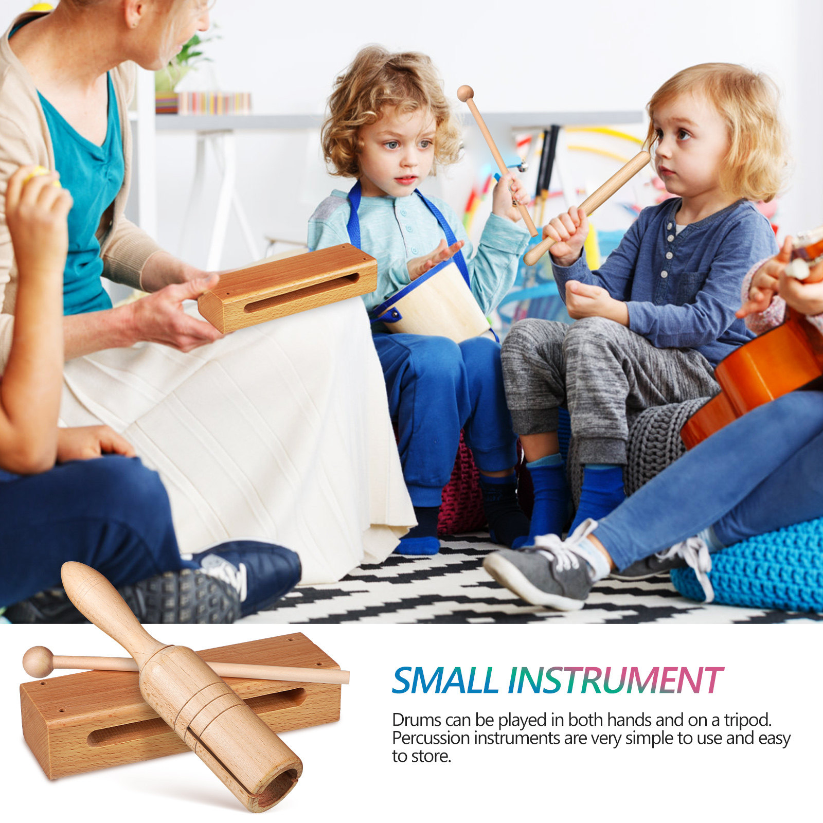 2Sets Wooden Percussion Instru - Musical Instrument Mallet recension och pris